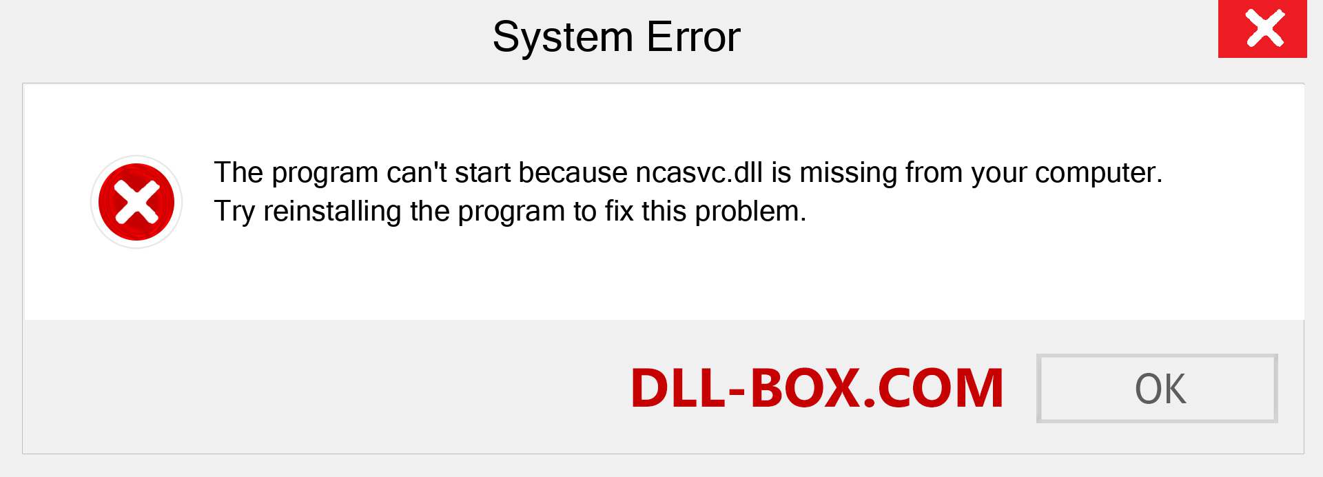  ncasvc.dll file is missing?. Download for Windows 7, 8, 10 - Fix  ncasvc dll Missing Error on Windows, photos, images